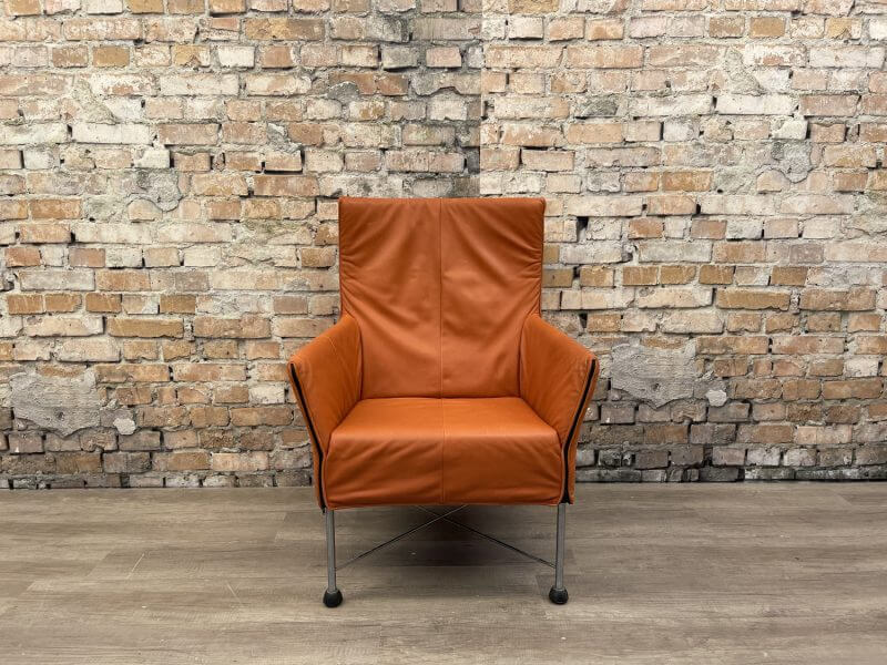 Fauteuil-Montis-Charly-Leer-Oranje-Cognac-TheReSales