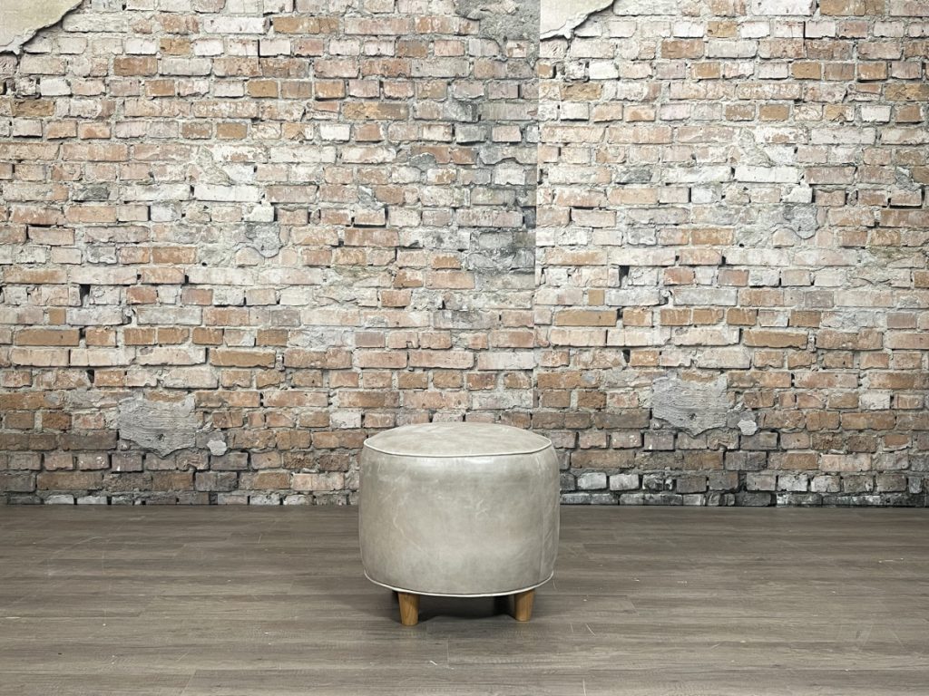 Pouf Leder-Taupe-TheReSales