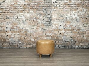 Pouf Leather-Orange Brown-TheReSales