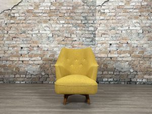Fauteuil vintage-jaune-tournable-TheReSales