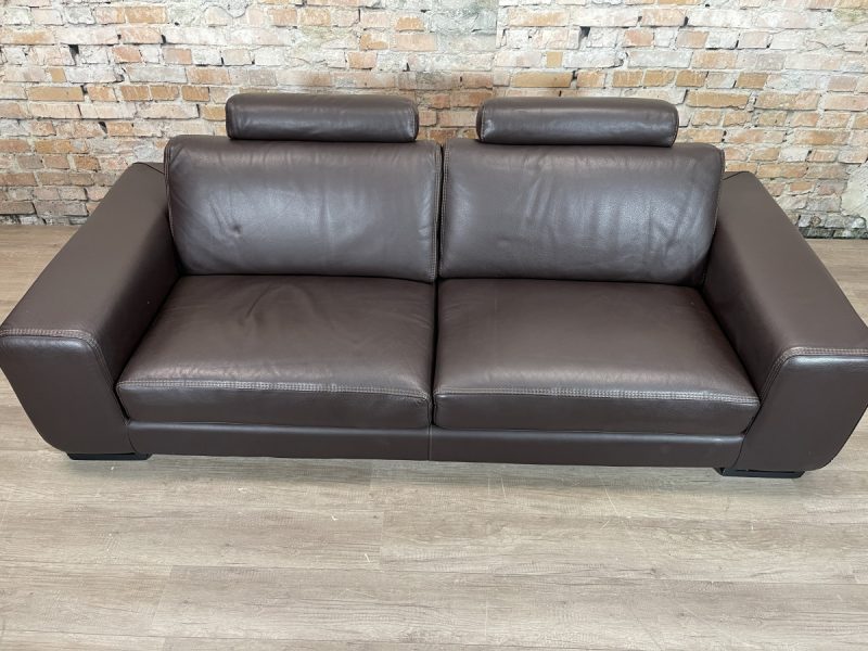 Roche Bobois "Chocolat" Upholstered Leather Sofa - Afbeelding 2