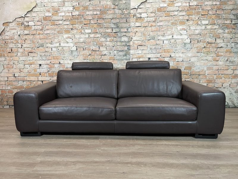 Roche Bobois "Chocolat" Upholstered Leather Sofa-TheReSales