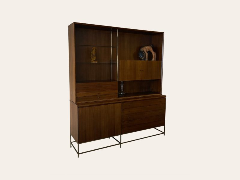 Paul McCobb Mahonie & Messing Dressoir – Irwin Collectie, Calvin Furniture